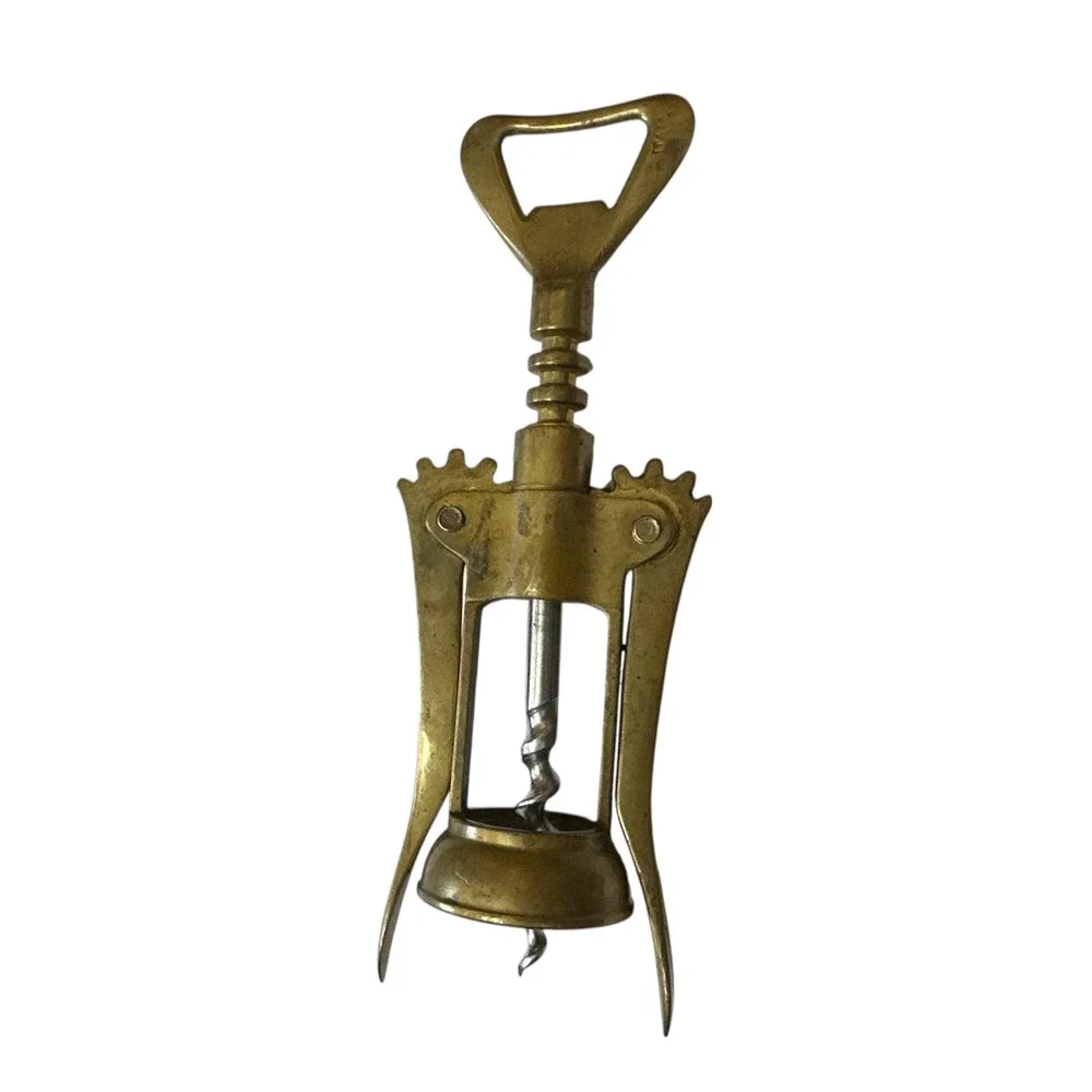 Vintage Brass Wing Corkscrew Wine Bottle Opener Made in Italy Mid Century‎ MCM